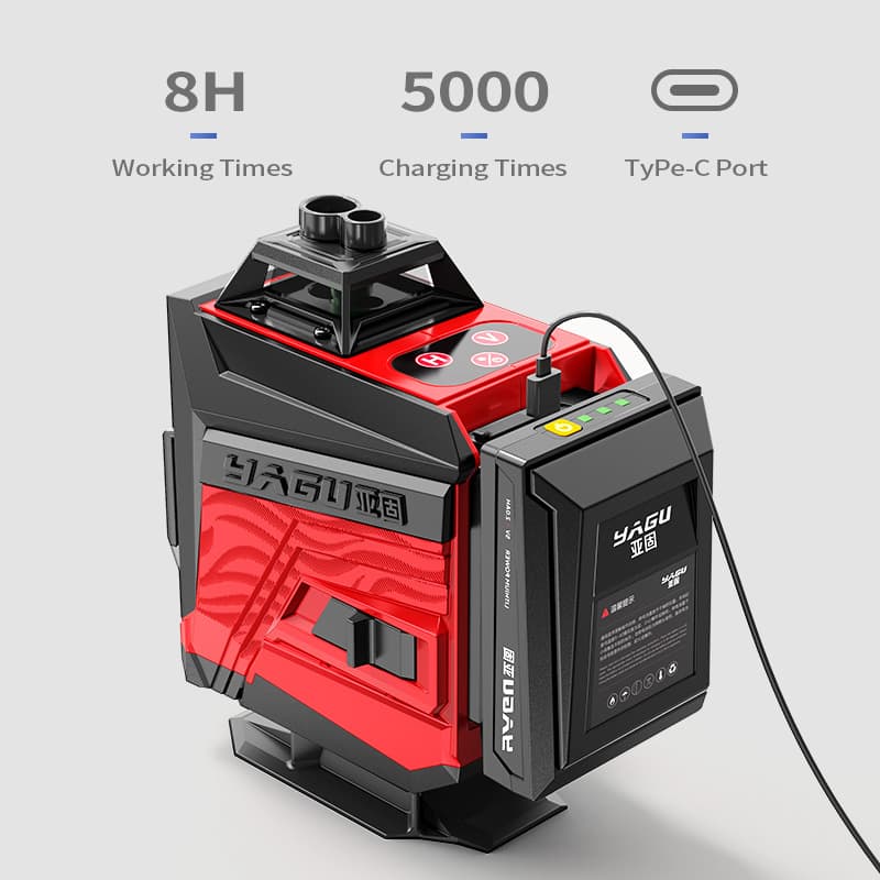 Infrared Laser Level Super Bright High Precision Type-C Interface Green Beam Level Outdoor Use Large Capacity