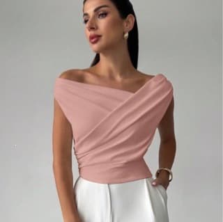 2026 European and American Cross-Border Solid Color Sleeveless T-Shirt Women's Simple Style One-Shoulder Slim Fit Sleeveless Short Top