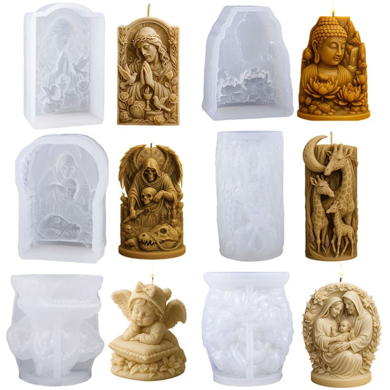 Crystal Resin Angel Silicone Mold Home Living Room Decoration Car Buddha Figurine Craft Silicone Mold