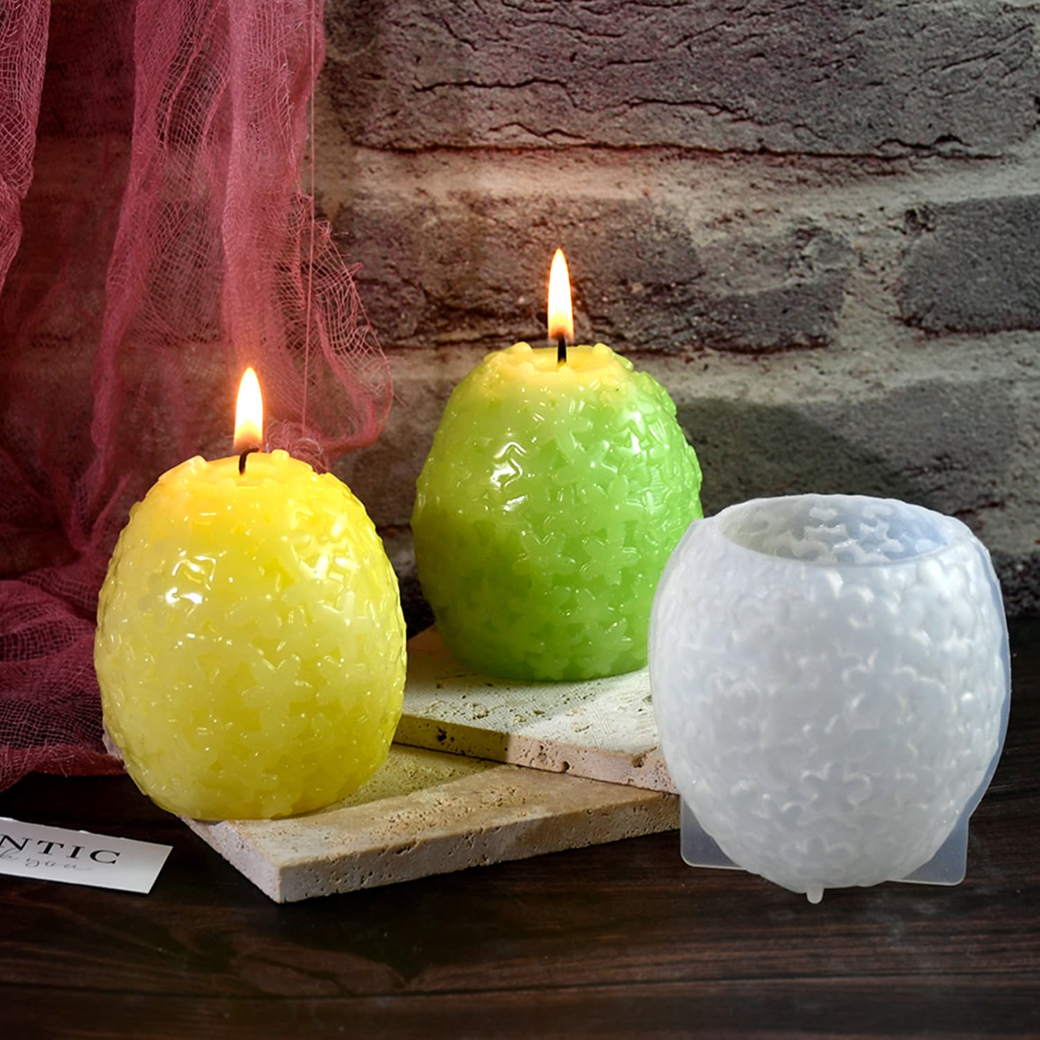 New DIY Candle Mold Christmas Flower Egg Candle Silicone Mold Holiday Decoration Epoxy Resin Mold