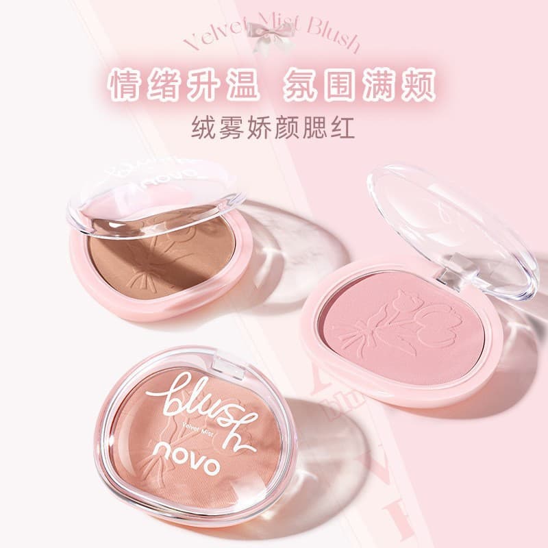 Novo Velvet Blush Single Color Blush Expanding Peach Tone Vitality Girl Brightening Natural Matte Rouge Palette