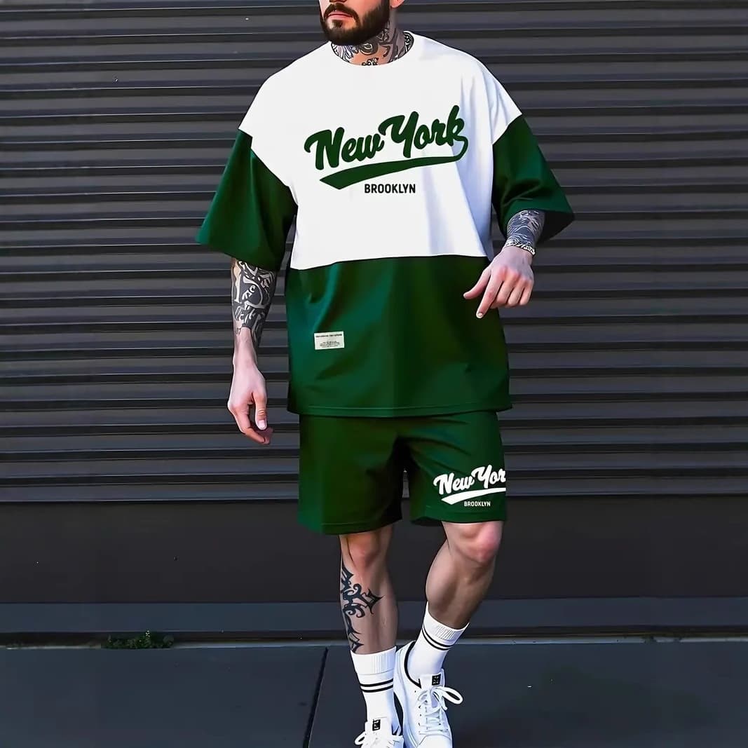 Cross-border foreign trade AliExpress Amazon T-shirt short-sleeved European and American New York letter printing cross-border summer new men's clothing