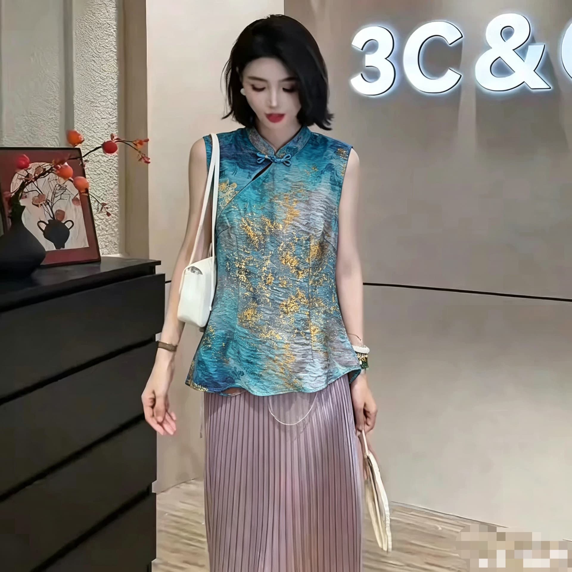 AA Tangqiuqian [Oriental Charm] New Chinese Style 85 Rayon Vest Shirt 3301