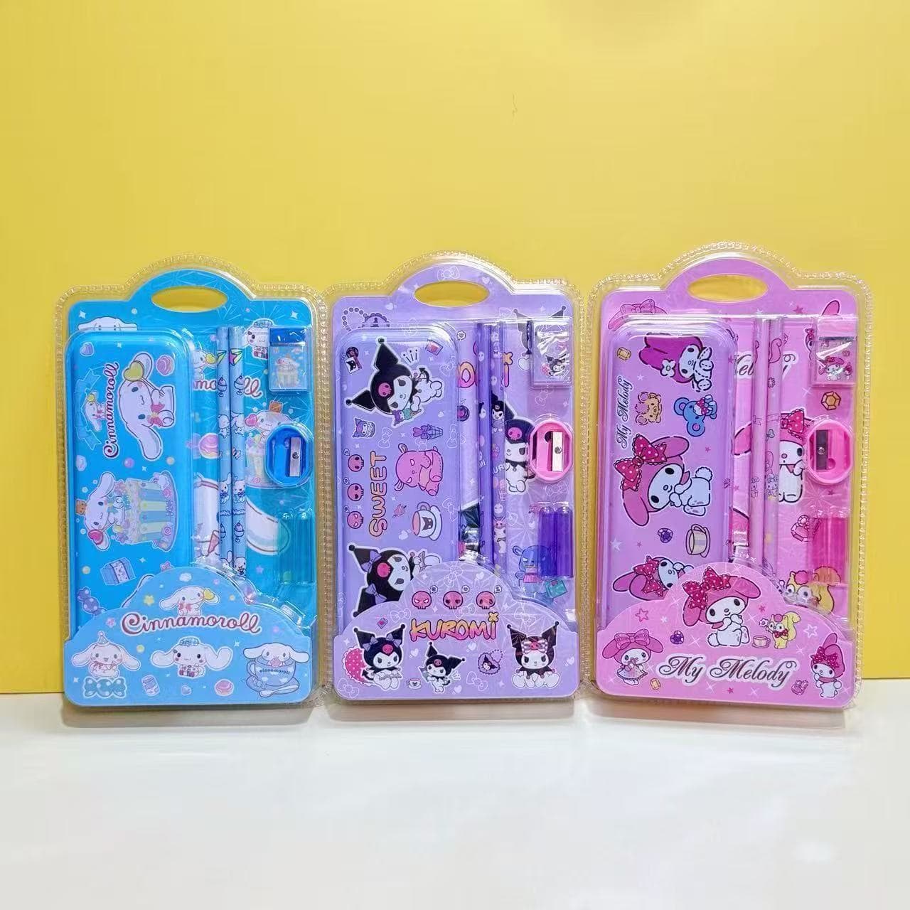 Cross-border Stitch Stationery Set Children's High Appearance Learning Supplies 7-Piece Pencil Set Stationery Gift Box