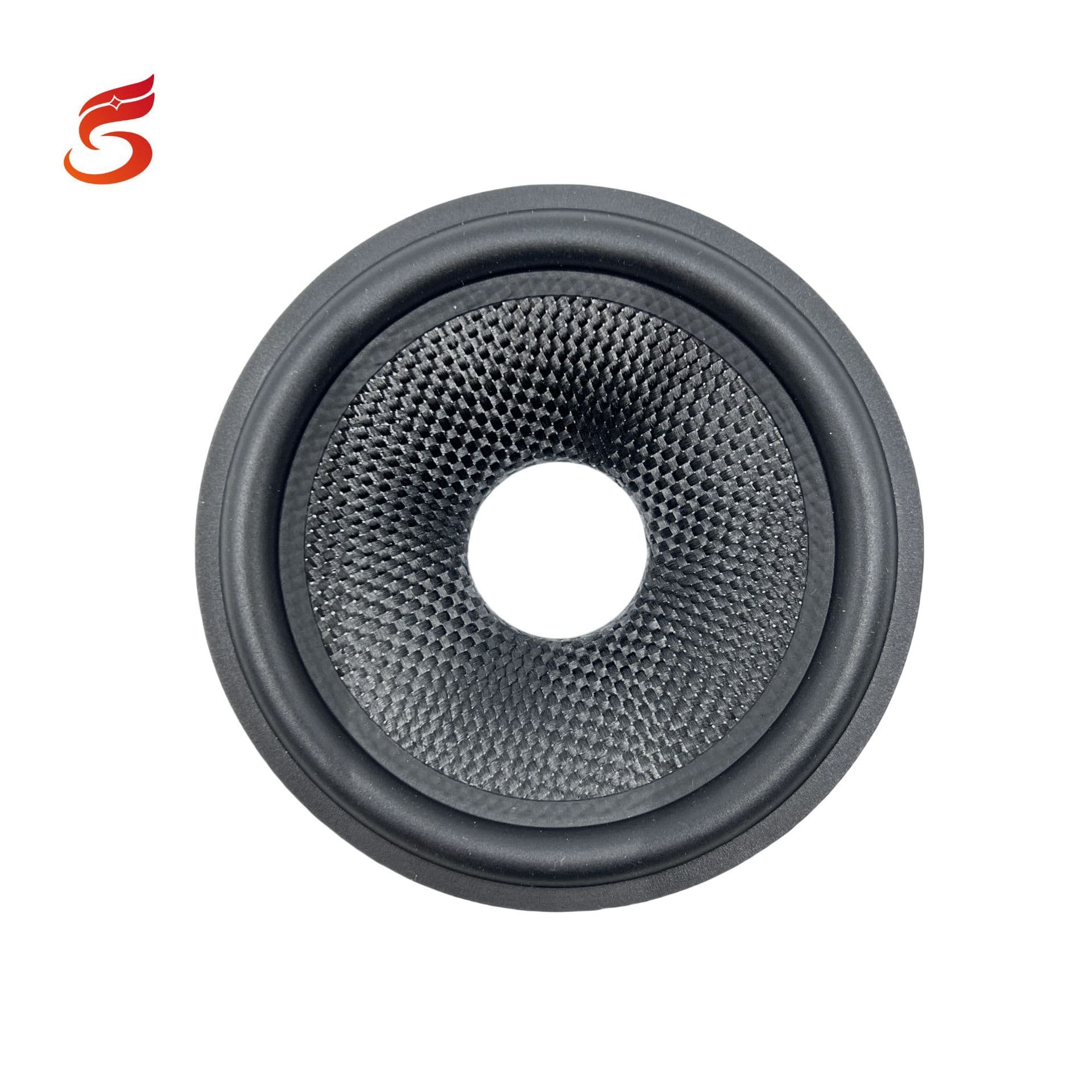 Oval 230*158 rubber surround paper cone with silver spray and black sand finish speaker diaphragm accessories