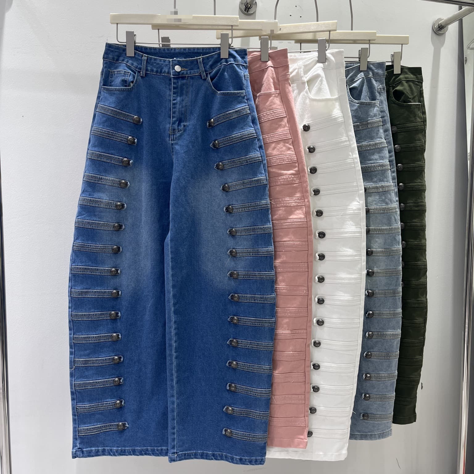 Amazon Cross-Border Foreign Trade European and American Retro Heavy Metal Design Jeans Stretchy Slimming Versatile Long Pants