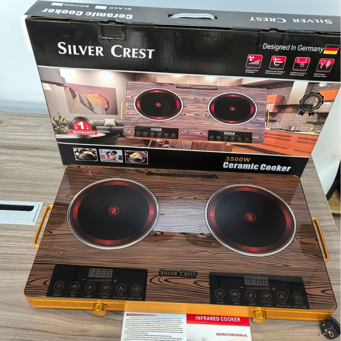 New Dual Burner Ceramic Cooktop, Multifunctional Household Electric Stove, Super High Power 3500W, Smart Timer