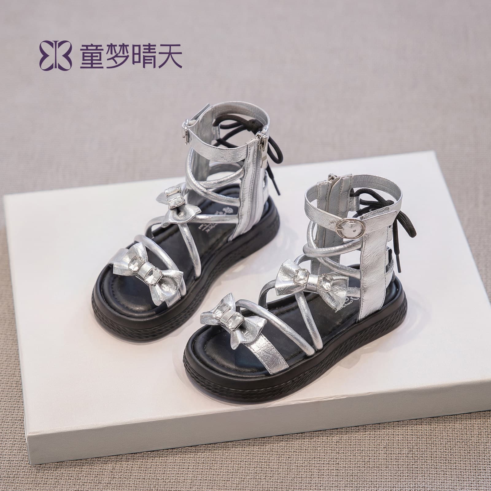 Women's Roman Sandals Size 26-37, 2026 New Style Girls' Princess Sandals Summer Children's Shoes for Big Girls