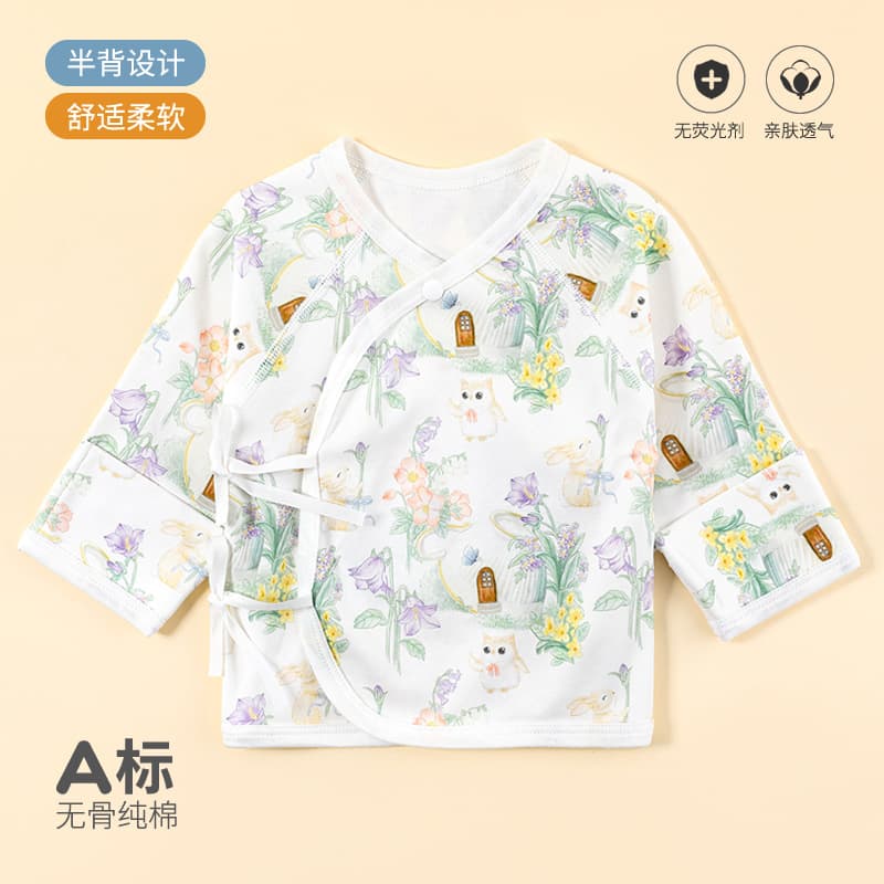 Newborn baby new half-back clothing for toddlers Class A pure cotton four seasons full moon monk clothing baby tops crawling clothes
