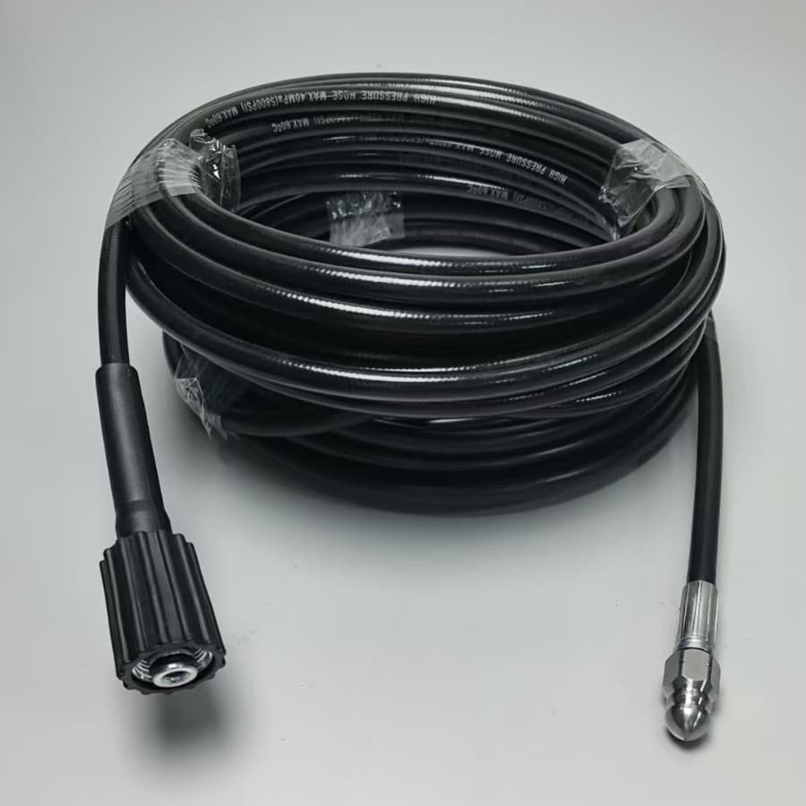 Universal high-pressure car wash hose with large M22+1/4 water rat nozzle sets (one front three rear/one front six rear)