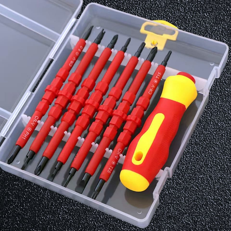 Multifunctional Magnetic Double-Ended Insulated Screwdriver Set with Voltage Tester, Specialty Repair Tool Screwdriver Combination