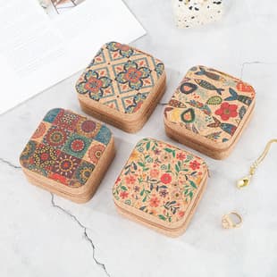 New Cross-Border Vintage Portable Jewelry Box, Delicate Soft Earring Ring Necklace Travel Storage Case, Factory Wholesale
