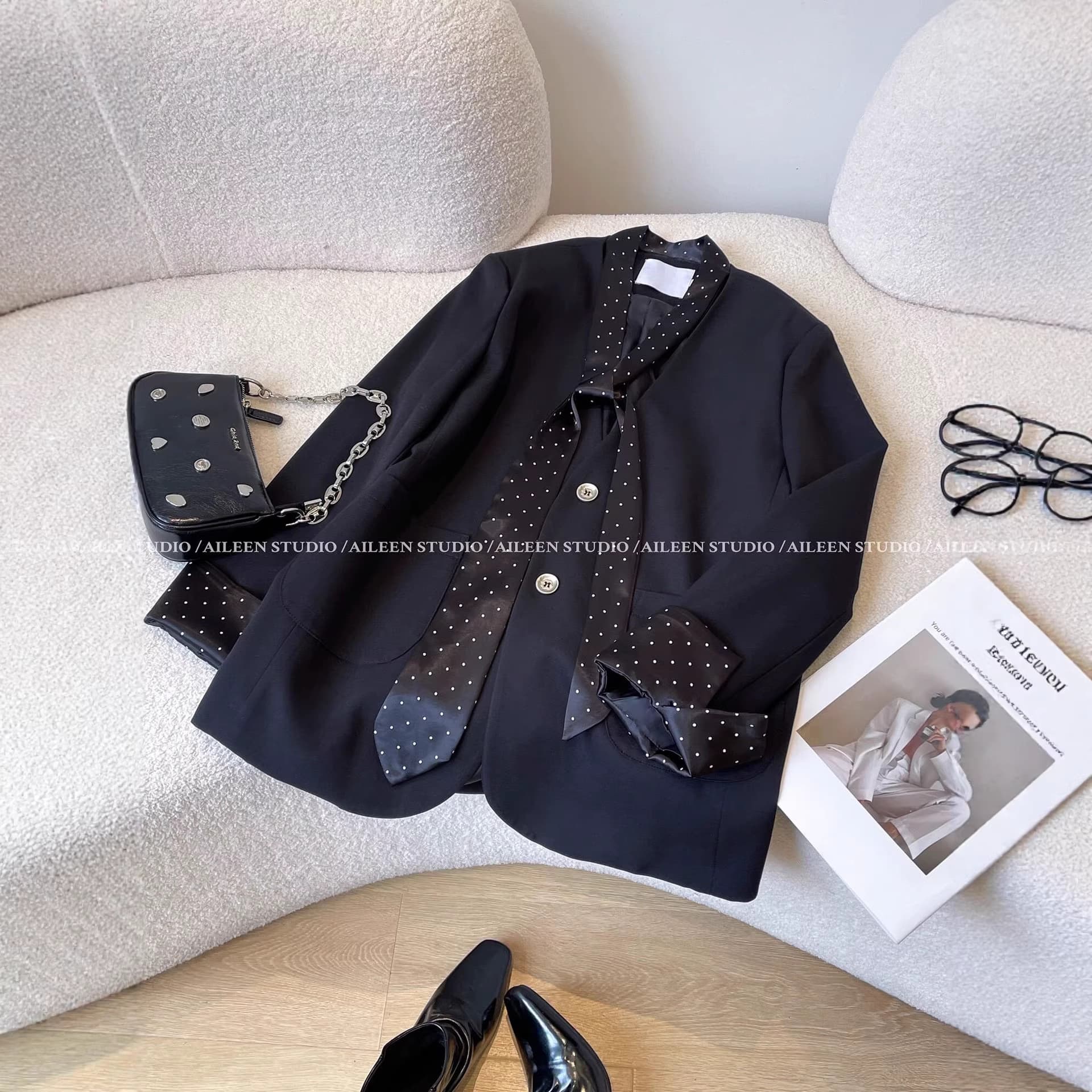 Premium Black Blazer for Women 2026 Spring/Autumn New Oversize Relaxed Fit Casual Blazer