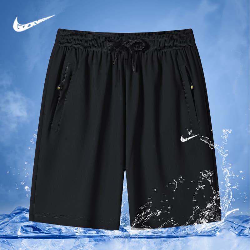 Cross-border wholesale large size ice silk shorts men's summer trend plus size plus size sports five-point casual pants quick-drying