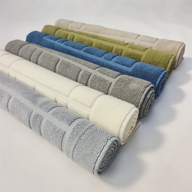 High-end pure cotton floor mat, spa club floor mat, home bathroom kitchen floor mat, jacquard checkered pattern