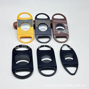 Mini Plastic Cigar Cutter Stainless Steel Portable Large Hole Straight Cut Sharp Double Blade Cigar Knife Cigar Cutting Tool