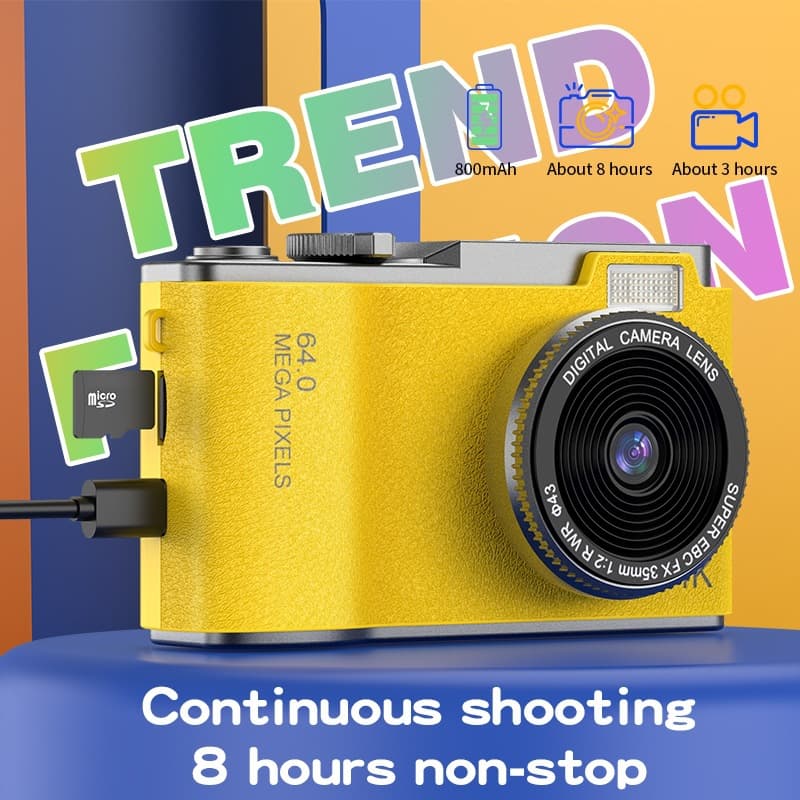 CCD digital children's photography toy carry retro school camera cross-border gift 4k retro camera