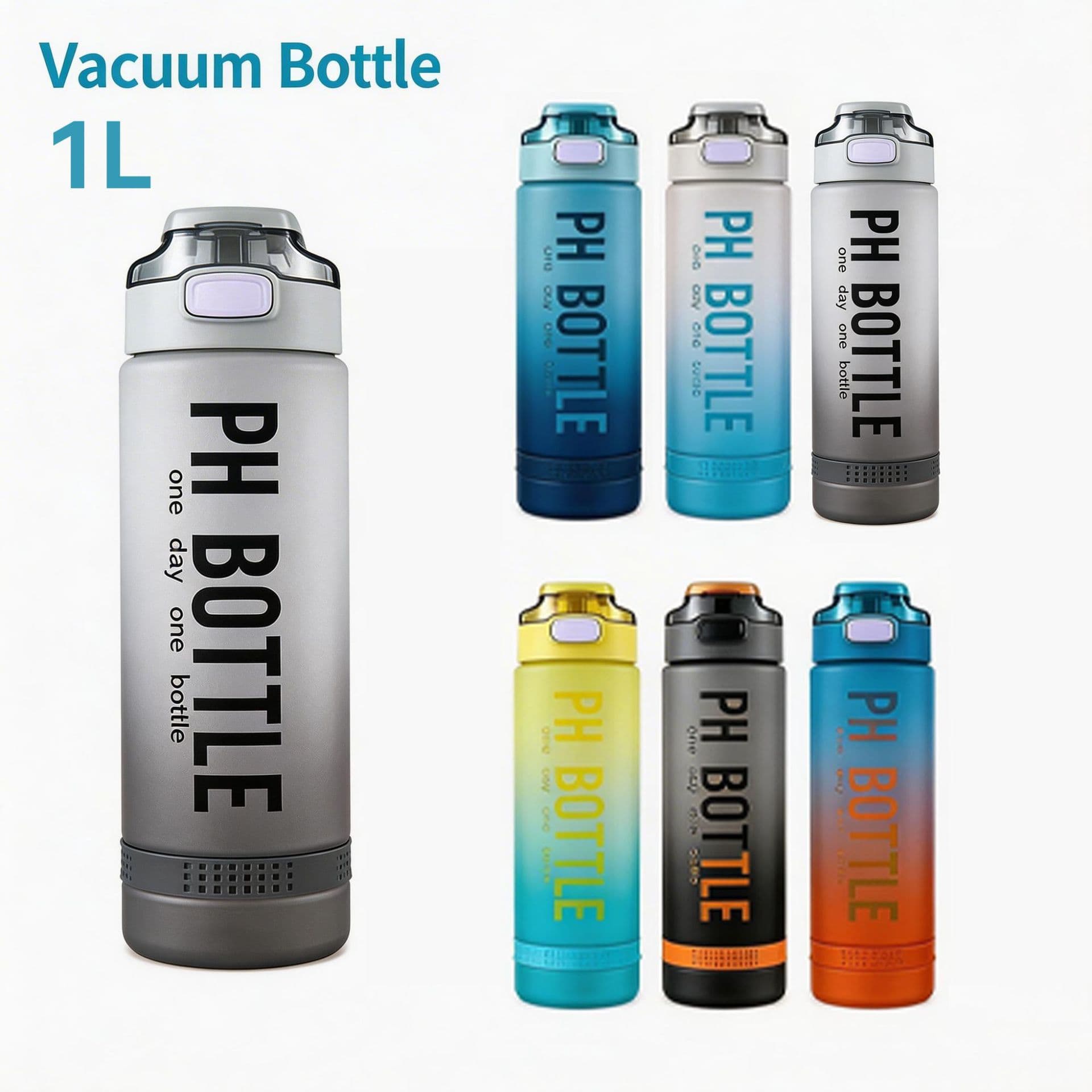 1000ml Plastic Cup, Portable Gradient Space Cup for Fitness Water