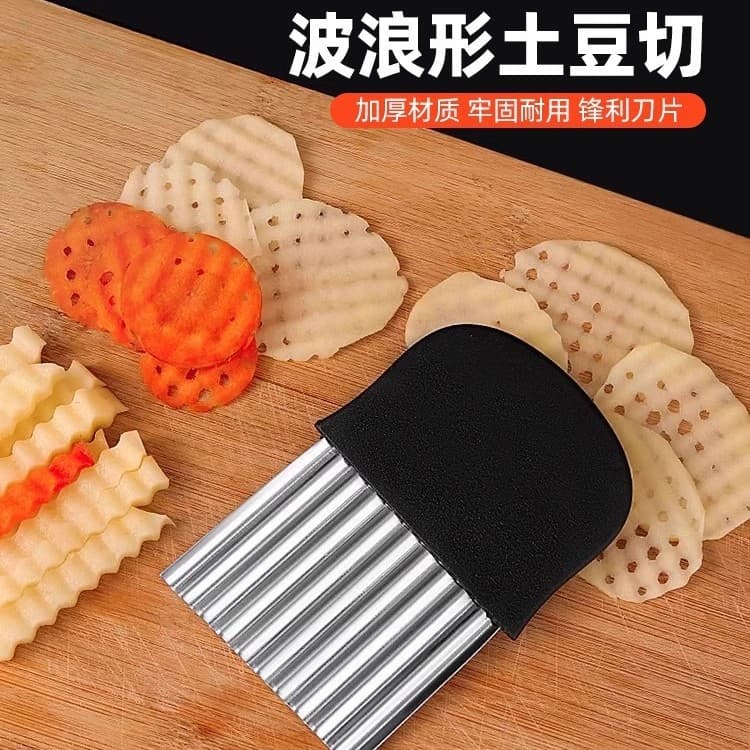 Wolf tooth potato knife for slicing potatoes, wolf tooth fries, kitchen fancy thin slices, household corrugated potato wolf tooth knife wholesale