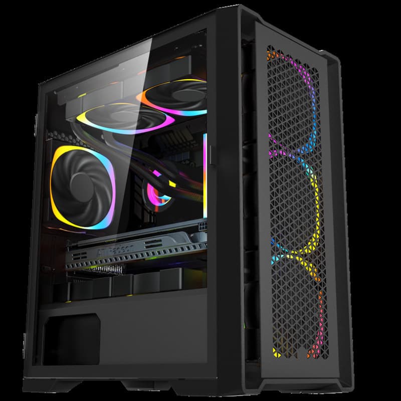 New Cross-Border Dust-Proof Wide-Body Tempered Glass PC Case Desktop Cartoon E-Sports Gaming Host Case