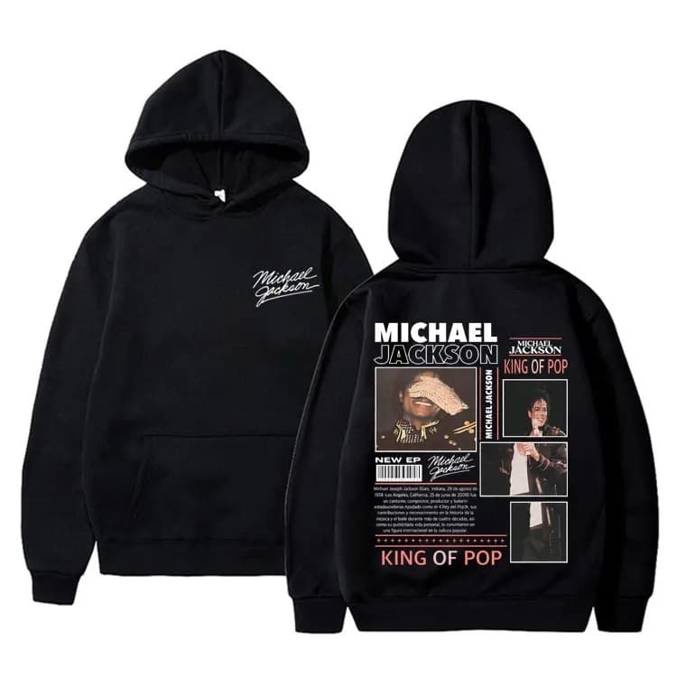 【Cross-Border European Size】Michael Jackson Pop Graphic Sweatshirt Unisex Retro Gothic Rock Hoodie