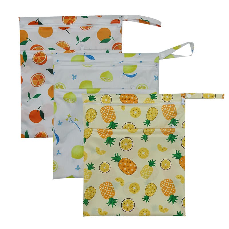 Amazon Double Pocket Diaper Bag Factory Waterproof Storage Bag Wet-Dry Separation Diaper Organizer 30x36cm