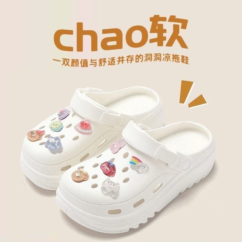 Summer Clog Sandals for Women EVA Breathable Cartoon Flower Sandals Couple Slide Sandals Women's Casual Slippers