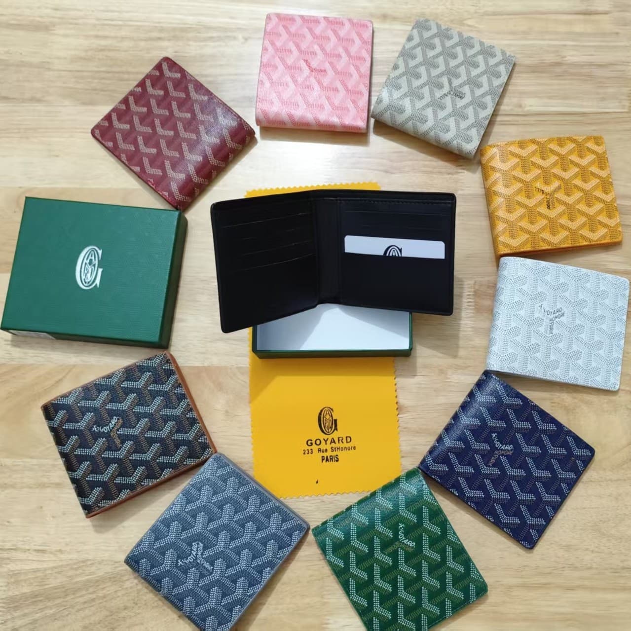 Cross-border Goya 2025 Versatile Folding Wallet Short Money Clip Ultra-thin Bifold Multi-card Holder Leather Wallet Dog Tooth Bag
