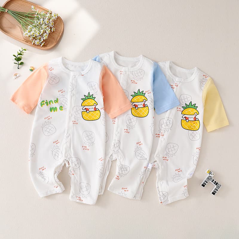 Baby Romper Summer Thin Long Sleeve Cotton Bodysuit for Boys and Girls Newborn Outfit