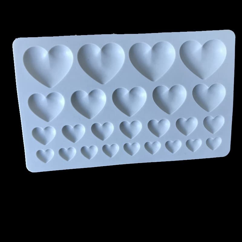 Large and Small Heart Fondant Silicone Mold, Gum Paste Chocolate Hand Cake Decoration Baking Mold, Soft Clay Mold