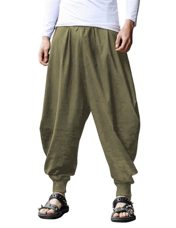 Men's Pants Hippie Harem Baggy Linen Boho Yoga Casual Drop