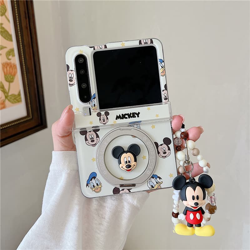 Cartoon 3D Mickey 360 Integrated Stand Phone Case for Huawei Pura X Honor Samsung 7 Xiaomi 2 Fold