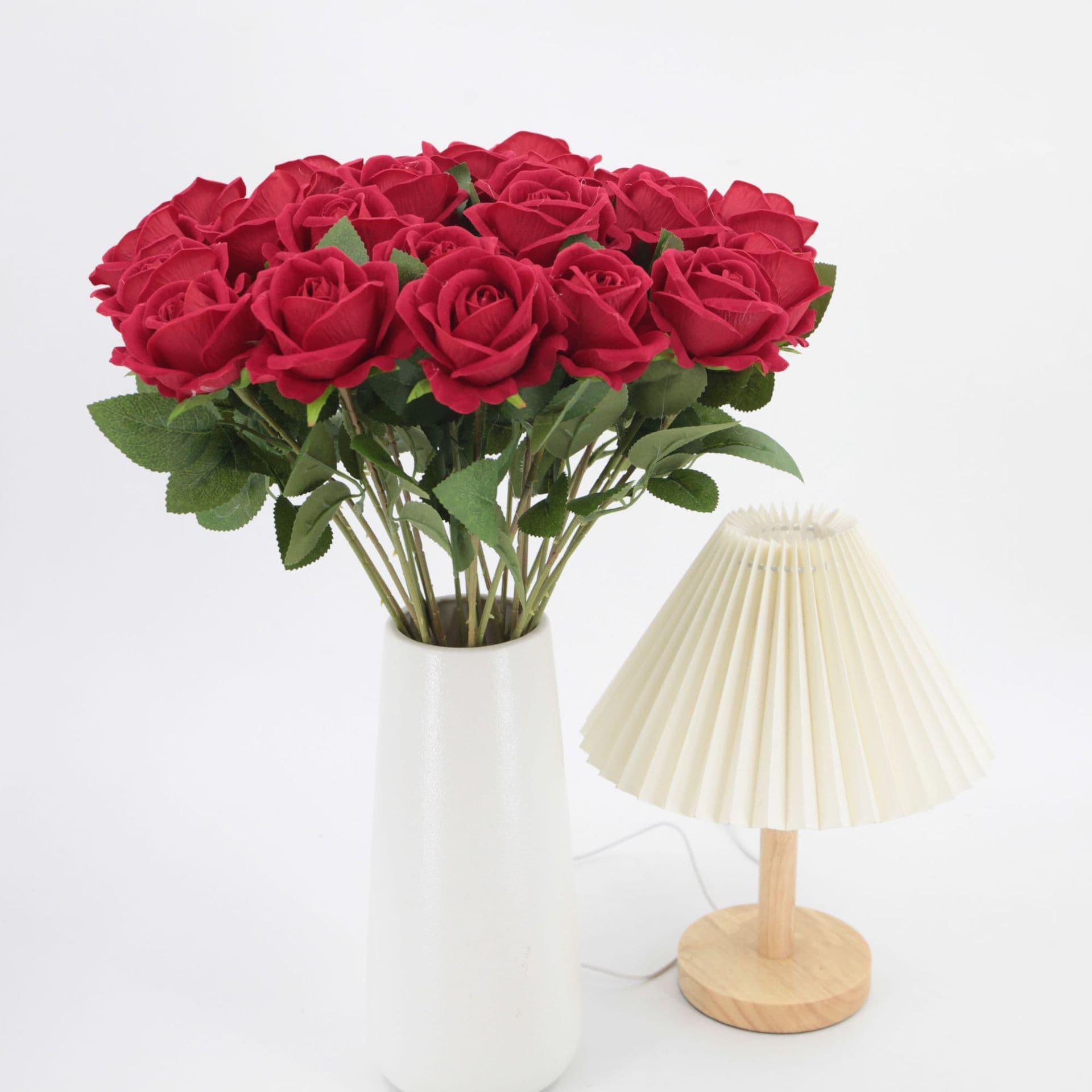 Small flannel imitation roses pearl rose home hotel Chinese Valentine's Day rose wall decoration fake flowers wholesale
