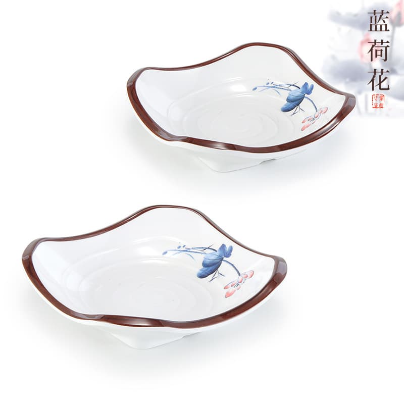 Melamine small plates, imitation porcelain tableware, plastic square restaurants, fast food small dishes, dipping dishes, snack dishes, commercial