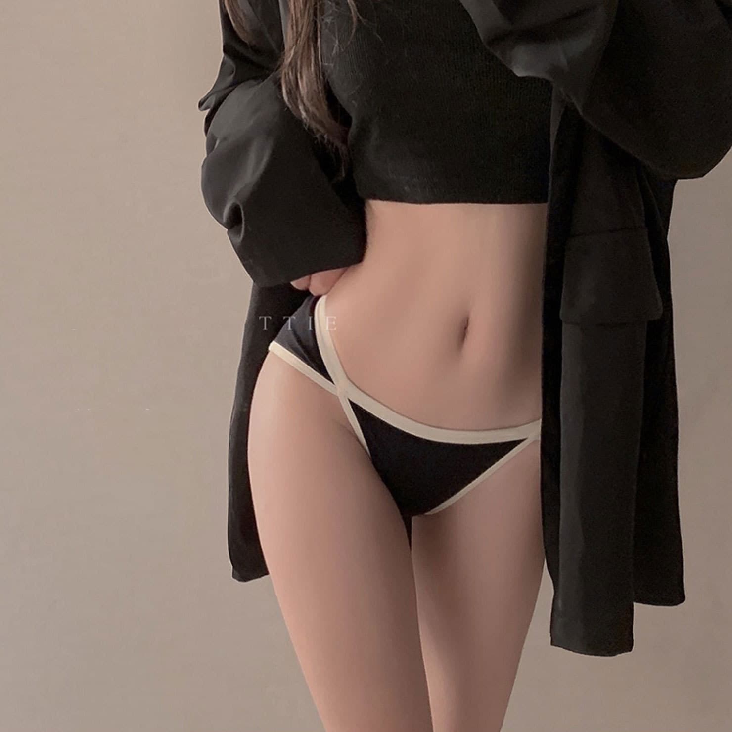 Seductive High-Slit Japanese Simple Pure Sexy Panties for Women Summer Cotton Crotch Panties