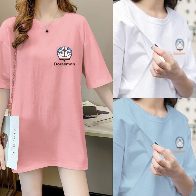 Summer Nursing Dress for Outings, Fashionable Printed Short Sleeve T-Shirt Top for Breastfeeding Moms