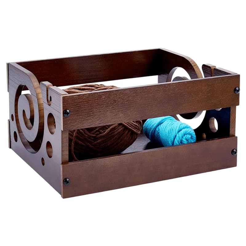 Cross-border new style wooden yarn bowl large yarn rack knitting yarn storage box portable crochet bowl yarn box wholesale