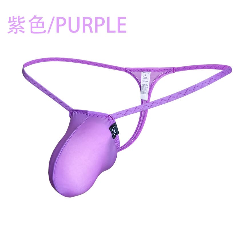 [Factory] Men's low-waist sexy thin ice silk pure desire thong plus size men's underwear Q018