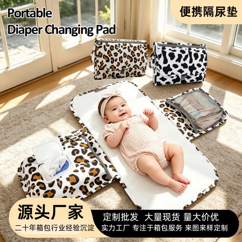 Washable Waterproof Baby Changing Pad Portable Foldable Diaper Mat with Storage Bag for Moms