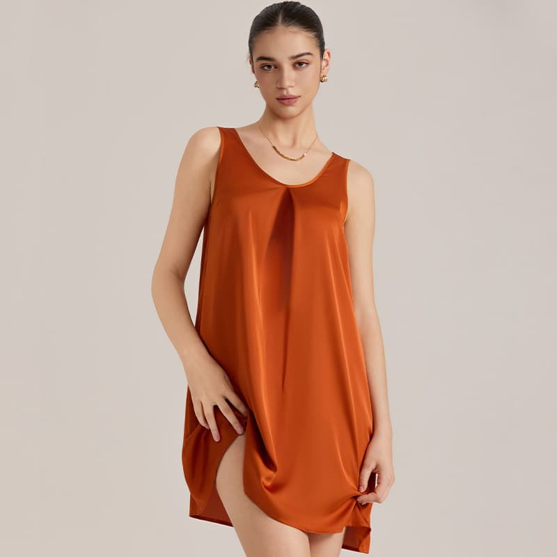 Amazon New Pajamas Women's Summer Sleeveless Vest Satin Chiffon V Neck Nightgown Casual Home Wear Women Sq25929