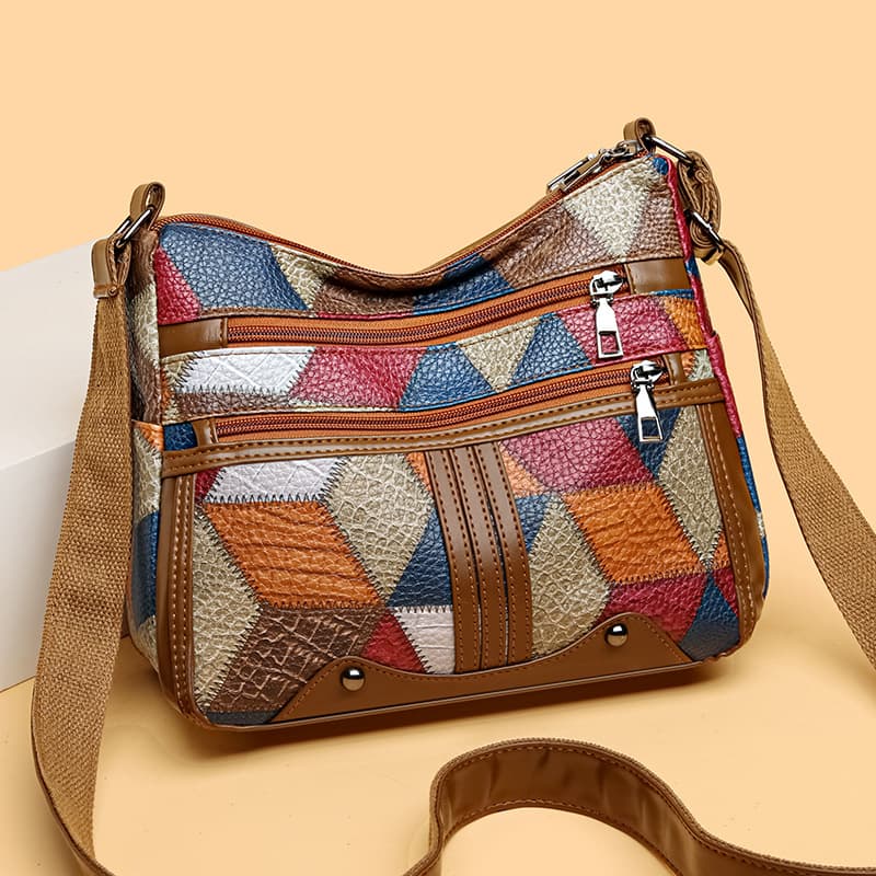 Korean Style Mom Bag 2025 New Soft Leather Printed Fashion Versatile Shoulder Crossbody Mom Women's Bags