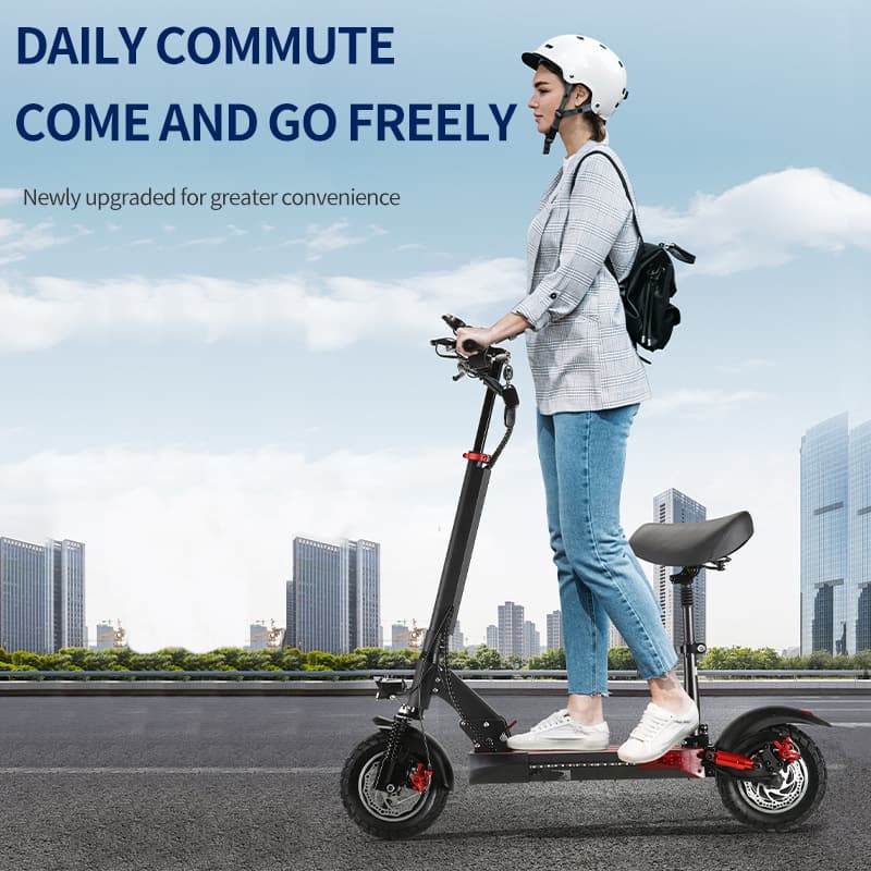 M4 Pro Electric Scooter for Adults, Dual Shock Absorption, Foldable with Seat and Handle, Electric Commuter Scooter