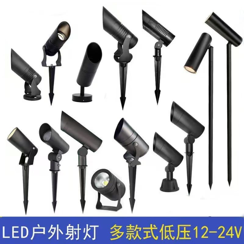 COB Ground Spike Tree Light Outdoor Waterproof Wall Wash Green Plant Ground Spike Landscape Mud Insert Lawn Round Floodlight