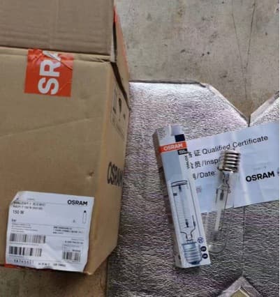 OSRAM High-Pressure Sodium Lamp 150W, Model Vialox NAV-T, E40 Screw Base