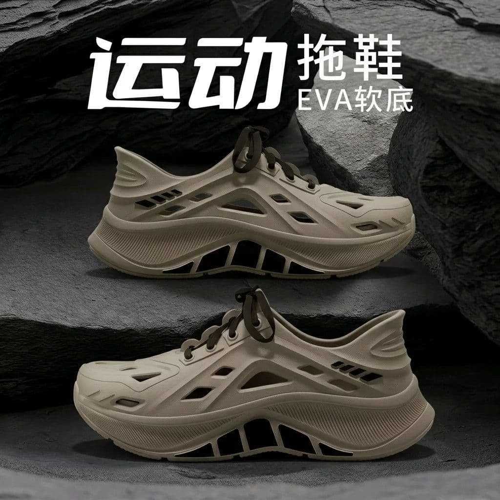 Men's Crocs Summer Outdoor Anti-slip Anti-odor Driving Sandals Beach Fishing Wading River Shoes