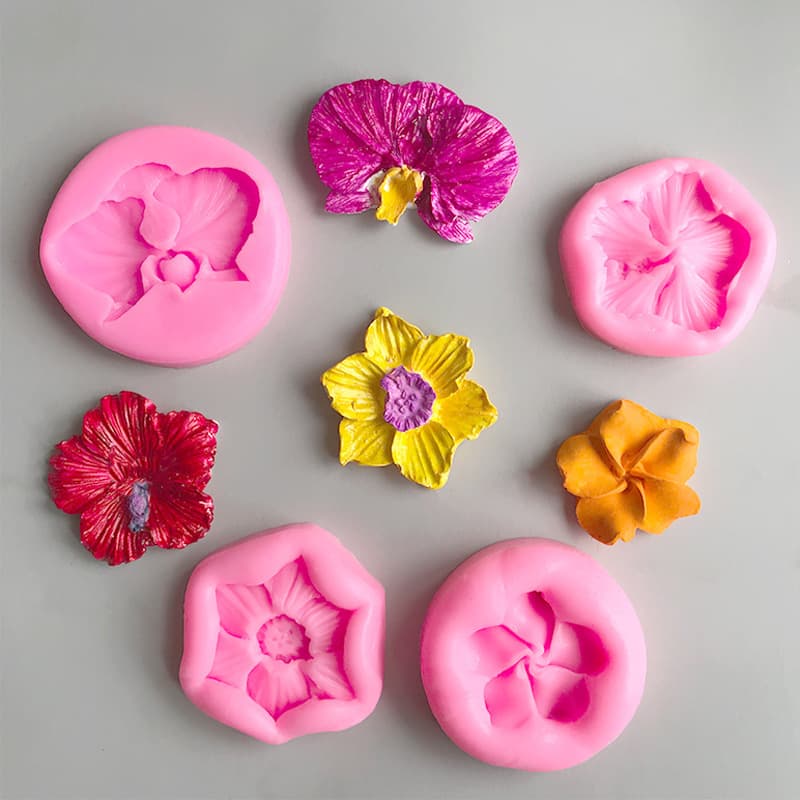 DIY Phalaenopsis Sunflower Flower Silicone Mold Artificial Flower Fondant Clay Chocolate Cake Decoration Mold