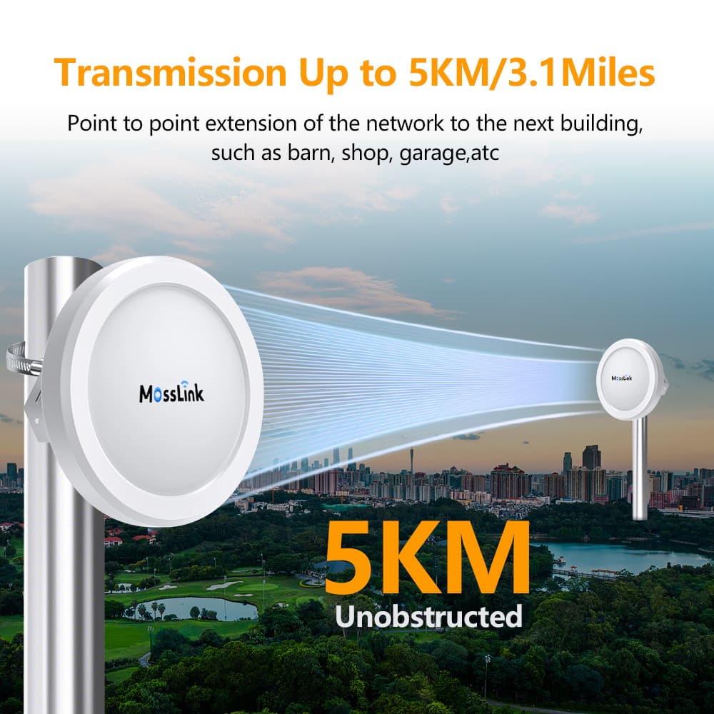 5.8G Outdoor Universal Round Wireless Bridge, 900M Controller CPE for Monitoring and WiFi Router