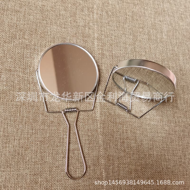 In Stock Simple Folding Compact Mirror Portable Cosmetic Mirror Single-Sided Creative Square Round Mirror 7.2CM