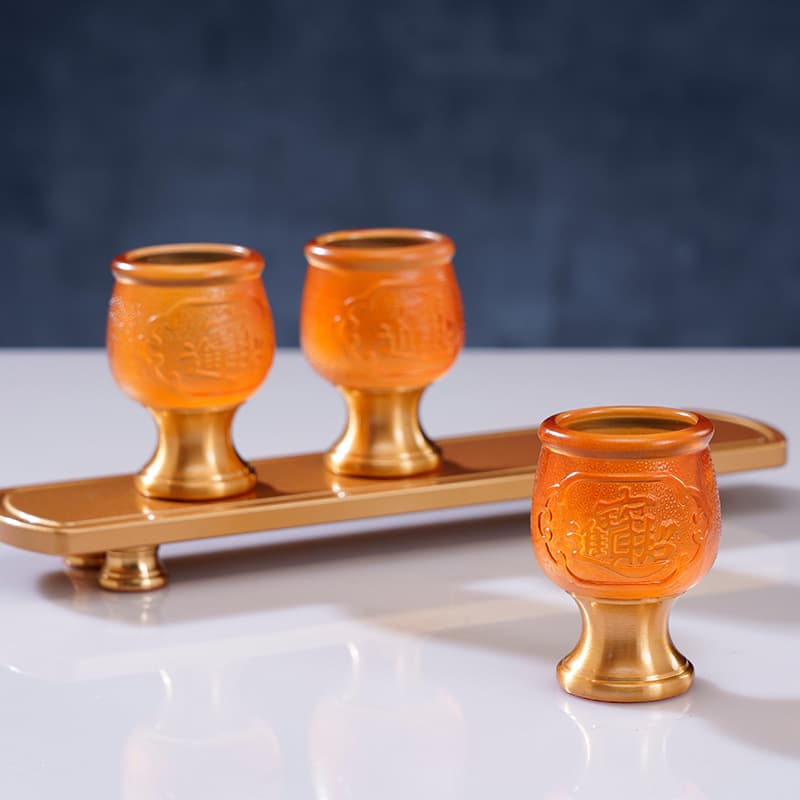 Manufacturer direct supply of glass for wine cups and water cups for household use, for worshiping Buddha, gods, immortals, landlord Guan Gong, small offering Taiwan tribute cup
