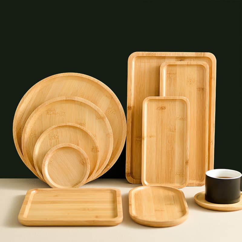 Multifunctional bamboo storage wooden tray solid wood tray rectangular bamboo tray wooden disc tea tray barbecue snack cake
